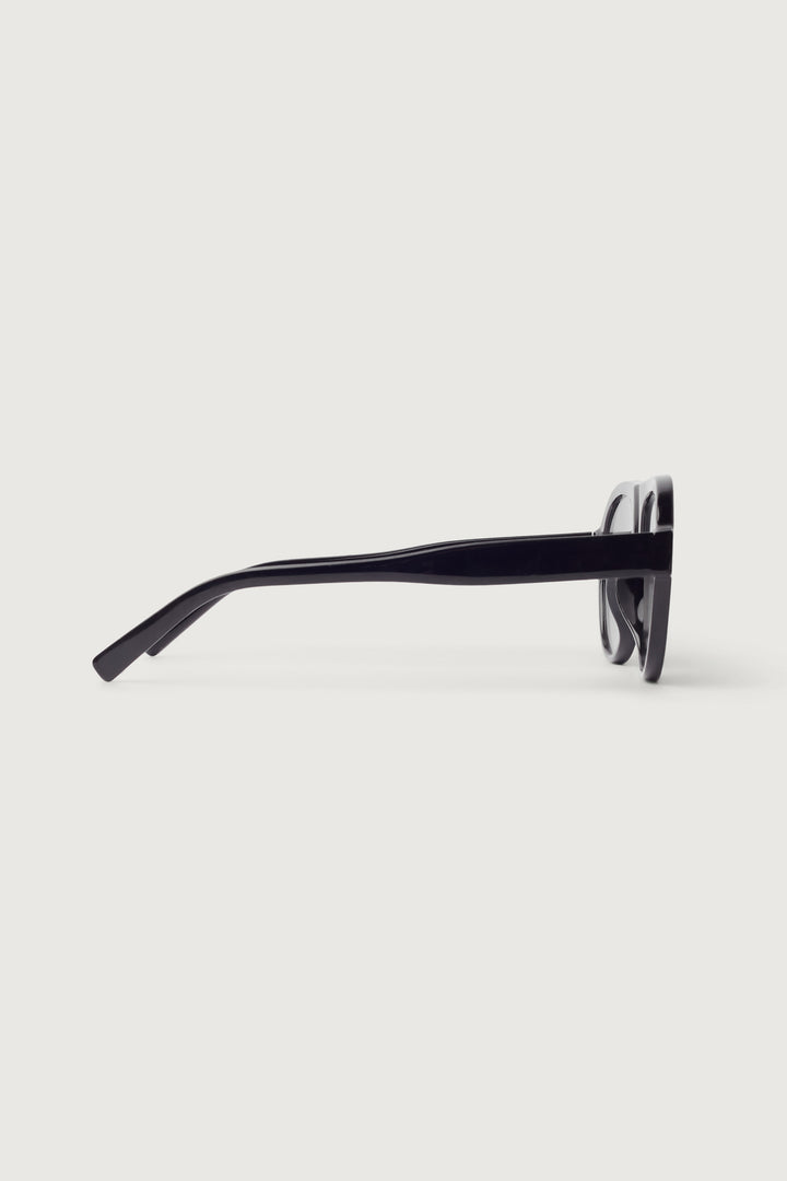 ROUND AVIATOR SUNGLASSES in Black Brown — alternate angle