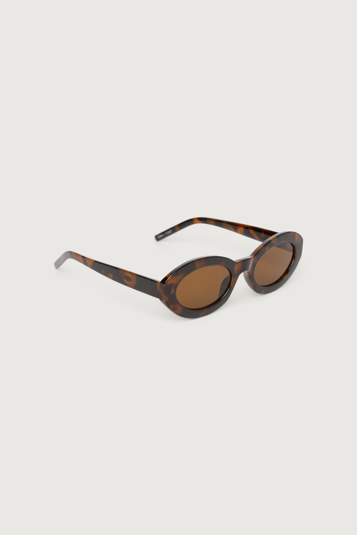 OVAL SUNGLASSES in Tortoise Brown — alternate angle