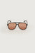 Coloured lens aviator sunglasses in black brown — main image