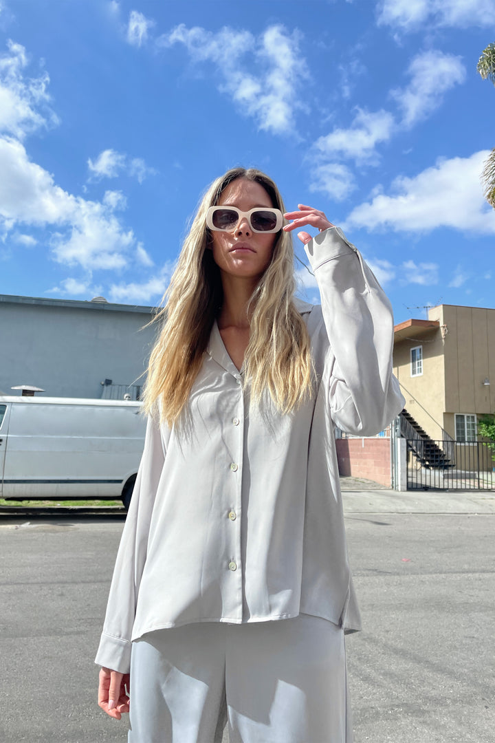 RECTANGLE SUNGLASSES in Cream Storm — alternate angle