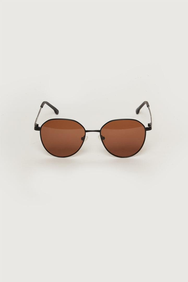 METAL FRAME SUNGLASSES in Black Brown — alternate angle