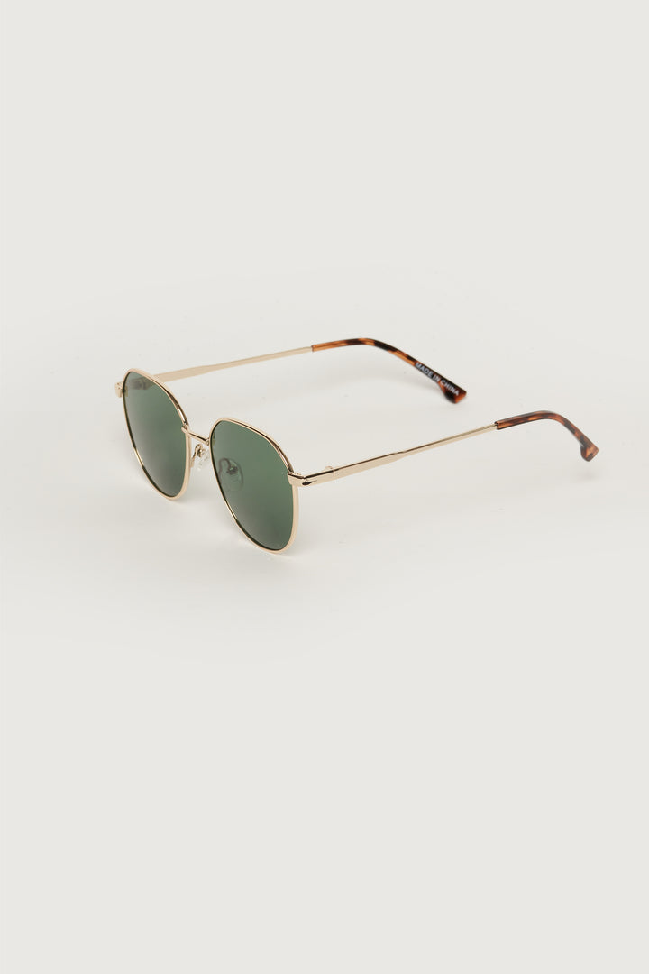 METAL FRAME SUNGLASSES in Gold Green — alternate angle
