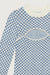 Checkered sweater with front cut-out in cream blue checker — main image