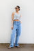 Knit floral tank in white — main image