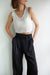 Loose knit cropped tank in white — main image