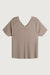 V-neck sweater tee in taupe — main image