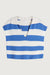 Cropped striped collared sweater in cream ultramarine — main image