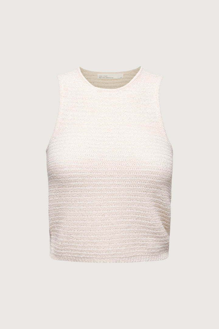 CROCHET KNIT TANK in Birch — alternate angle