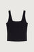 Square neck knit tank in black — main image