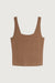 Square neck knit tank in taupe — main image