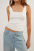 Square neck knit tank in white — main image