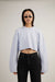 Relaxed fit cropped sweater in halogen blue — main image