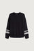 Striped sleeve sweater in black gray — main image