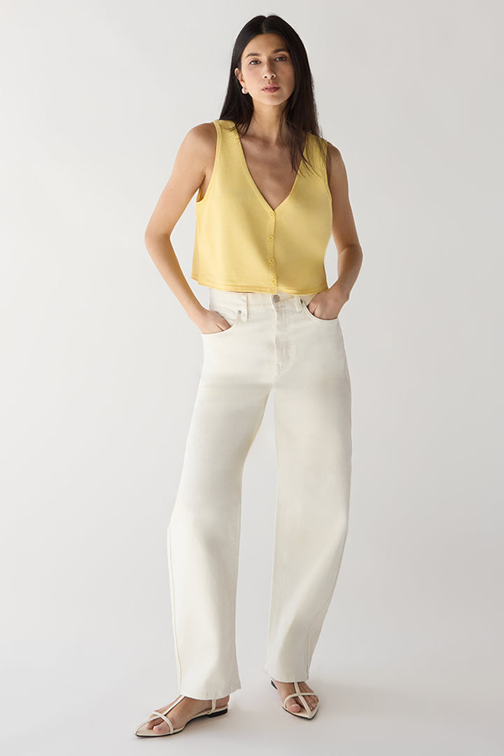 BUTTON FRONT TANK in Golden Haze — alternate angle