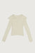 Extended collar knit sweater in cream — main image
