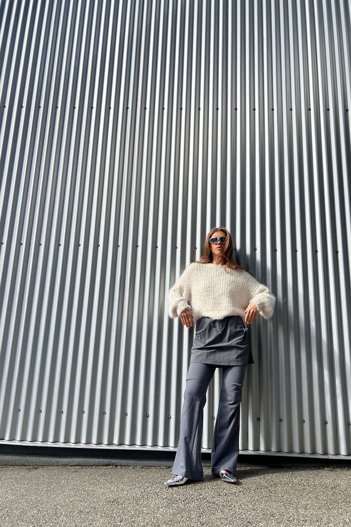 FUZZY SWEATER in White — alternate angle
