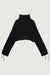 Distressed turtleneck sweater in black — main image
