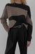 Oversized intarsia sweater in black major brown — main image
