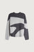 Oversized intarsia sweater in soft green dark grey — main image