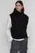 Turtleneck vest with side buttons in black — main image