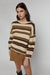 Striped sweater in beige brown — main image