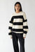 Oversized striped sweater in oatmeal black stripe — main image