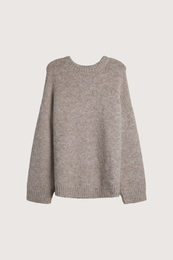 OVERSIZED CREWNECK SWEATER in STUCCO — alternate angle