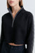 Half zip sweater with contrast details in black dark heather grey — main image
