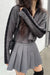 Half zip sweater with contrast details in dark heather grey black — main image