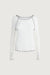 Ribbed sweater with contrast stitching in cream black — main image