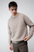 Cable knit crewneck sweater in stucco — main image