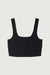 Square neck knit tank in black — main image