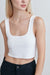 Square neck knit tank in cream — main image