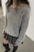 Textured distressed sweater in limestone — main image