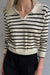 Striped collared sweater in black stripe — main image