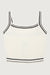 Striped trim knit tank in white — main image