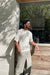 Crochet tshirt in cream — main image