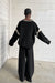 Oversized racer detail sweater in black oatmeal — main image