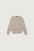 Crewneck open knit sweater in fog — main image