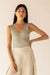 Rib-knit v-neck tank in moss grey — main image