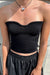 Knit tube top in black — main image
