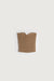 Knit tube top in khaki — main image