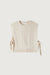 Cable knit sweater vest in ivory — main image
