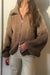 Oversized zip-up sweater in brown — main image