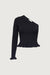 Fitted one sleeve sweater in black — main image