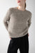 Boucle knit crewneck sweater in taupe — main image