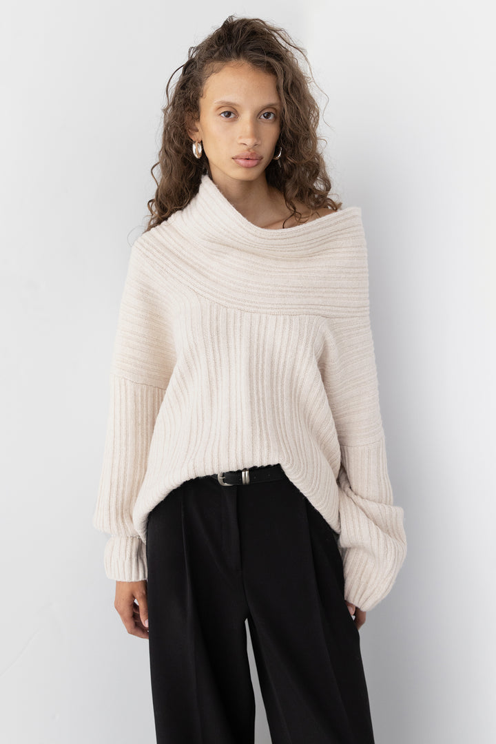 OVERSIZED SLOUCHY OFF THE SHOULDER SWEATER