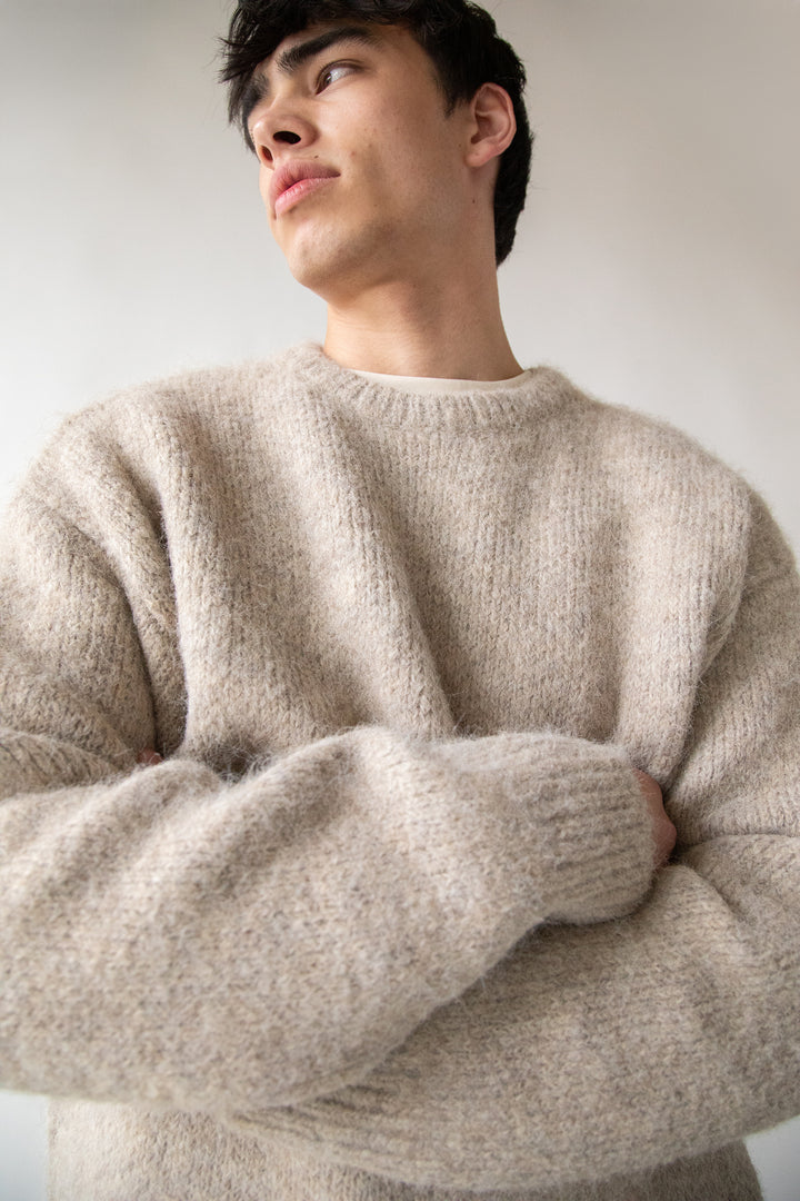 CREWNECK SWEATER in Feather Gray — alternate angle