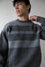 Striped detail sweater in lava smoke pearl — main image