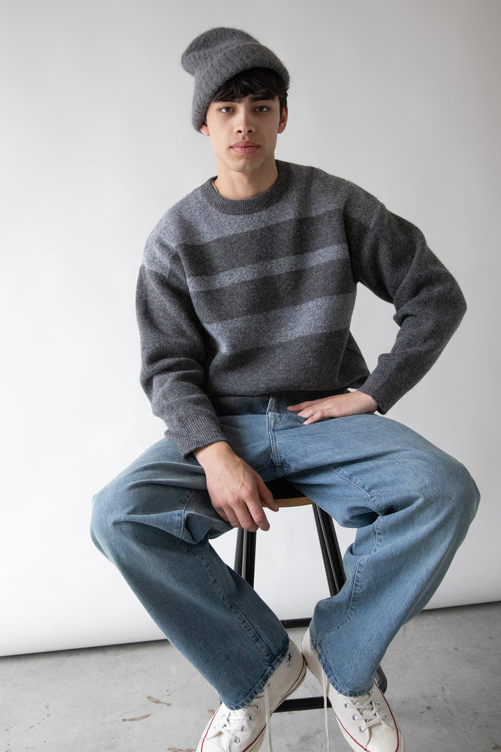 STRIPED DETAIL SWEATER in Lava Smoke Pearl — alternate angle